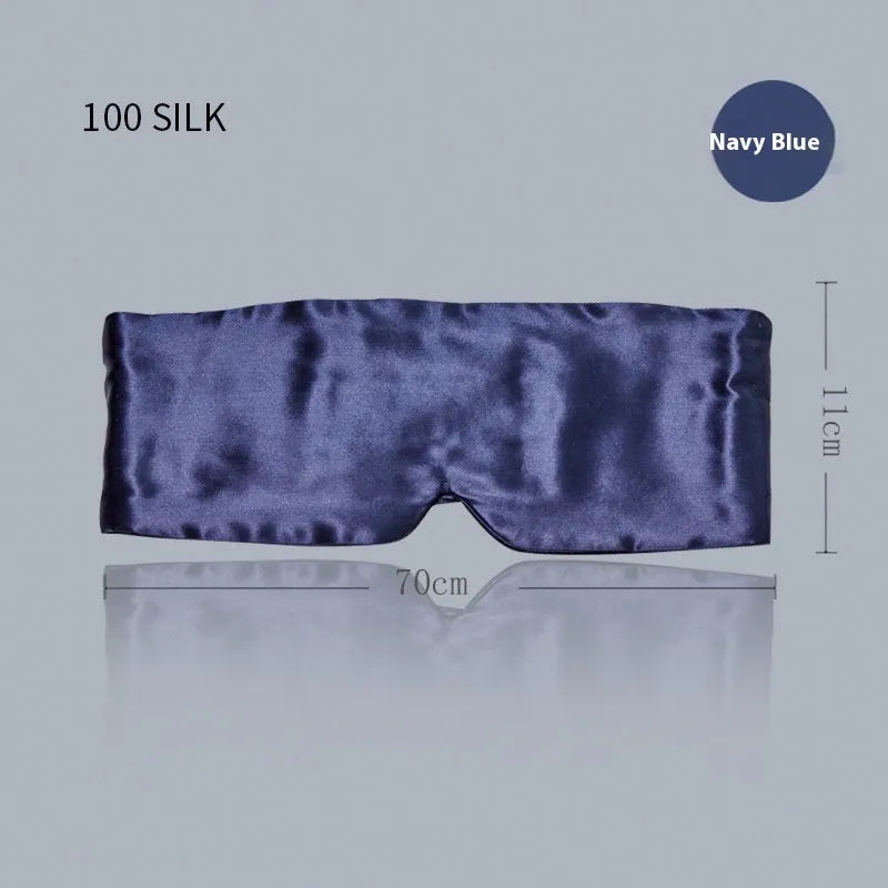 Mulberry silk sleep mask for light blocking, shown in champagne gold colour with soft elastic headband.