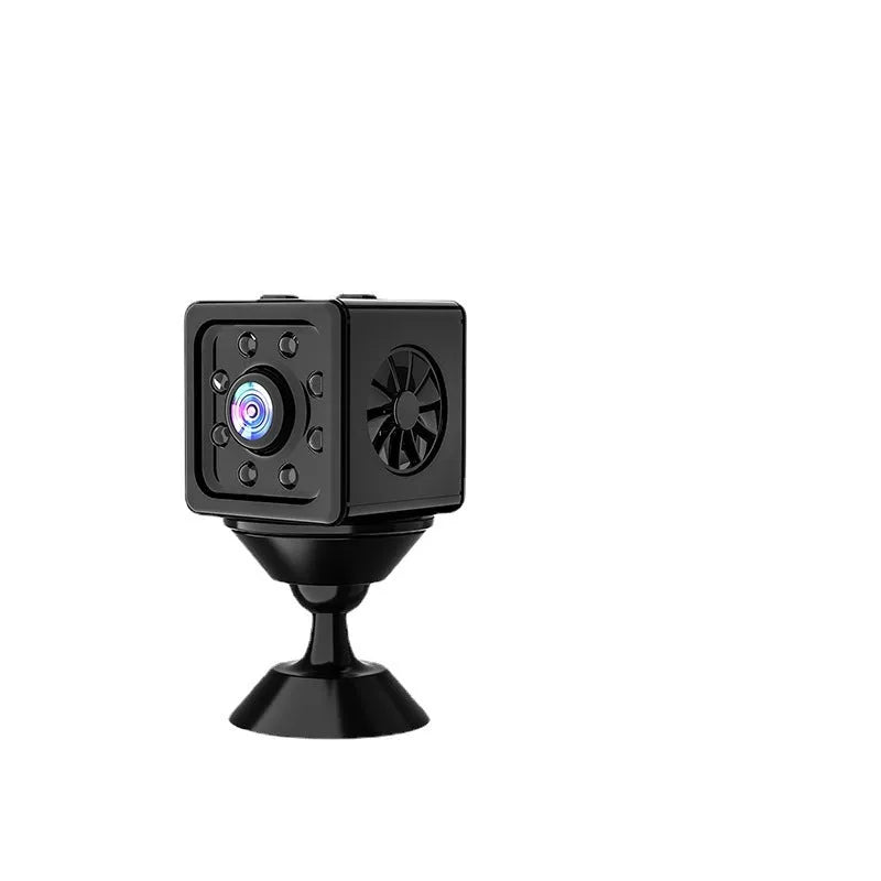 Black K13 remote network sports camera with cubic 26mm ABS body and mounting bracket.
