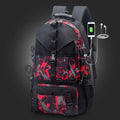 Men's waterproof Oxford cloth hiking backpack with air cushion back system and 56-75 litre capacity