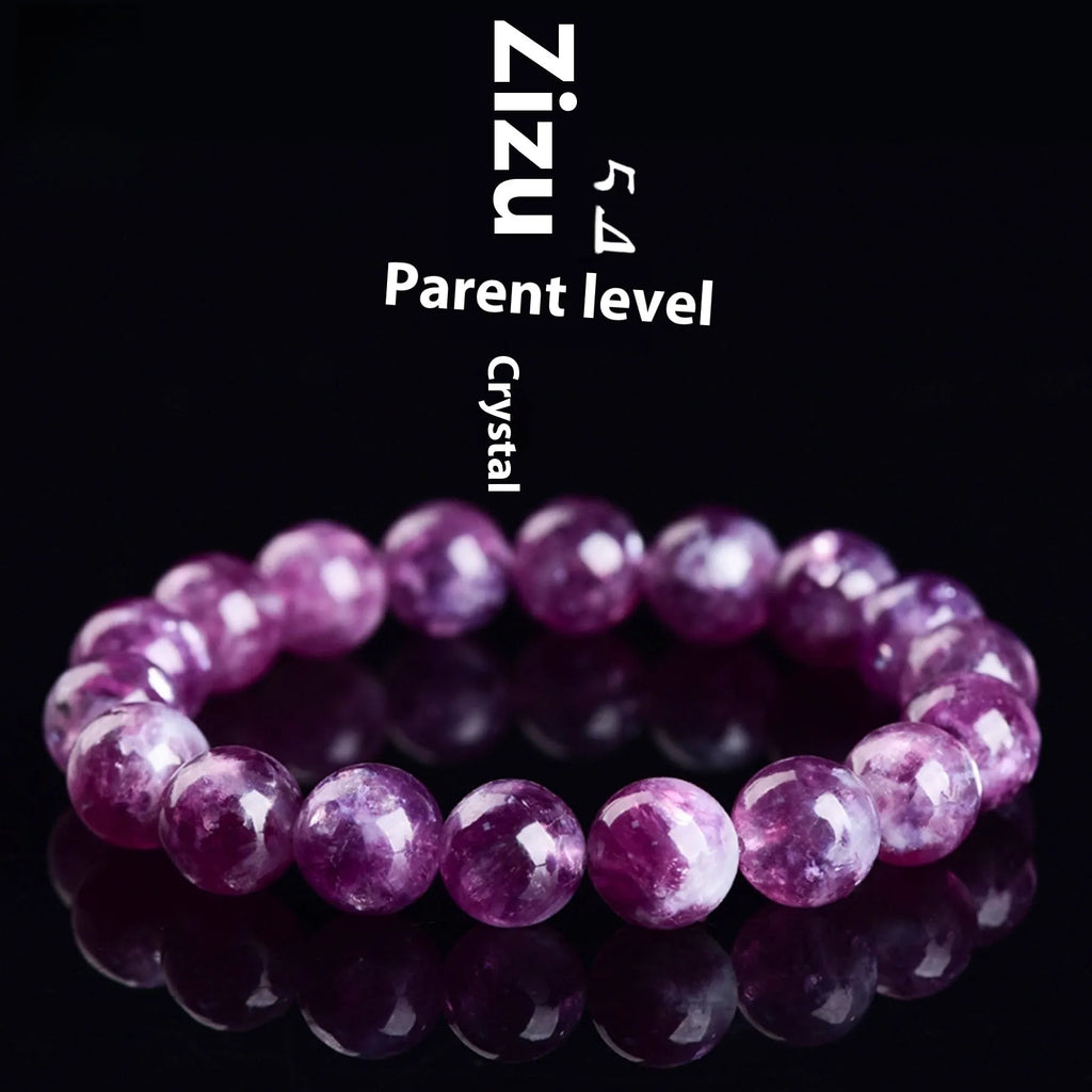 Purple Grandmother Crystal Bracelet with geometric polished beads in Korean-style unisex design