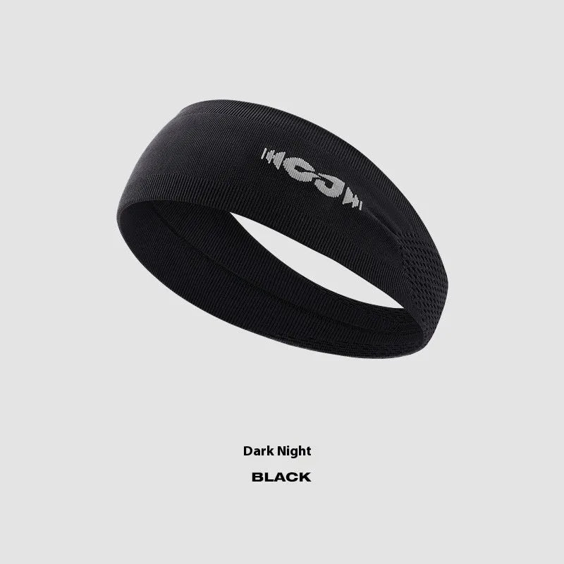 Seamless knitted exercise hair band in black, grey, or blue for men's and women's fitness activities