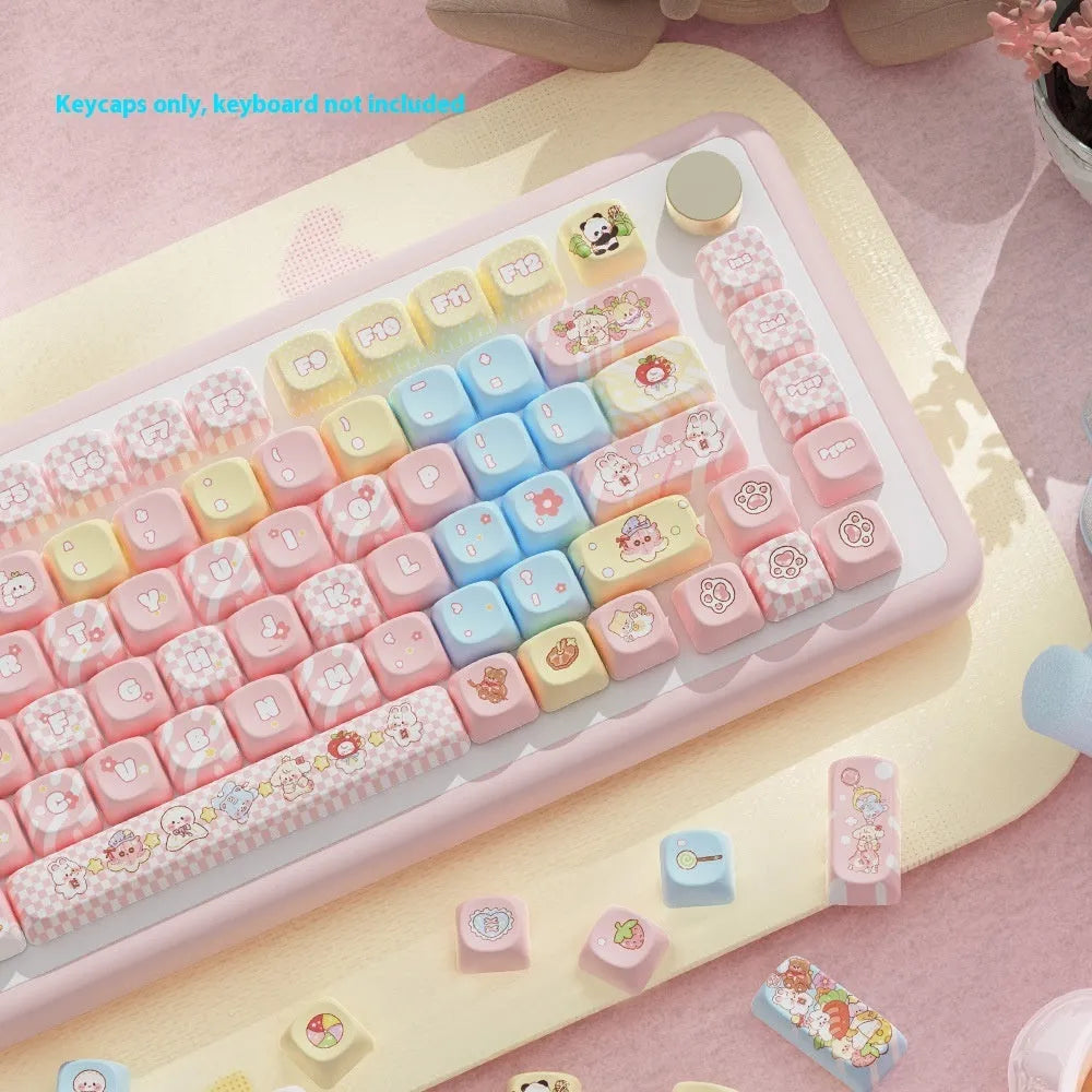 Clip Doll mechanical keyboard keycap set with doll theme designs for 112-key or 120-key layouts