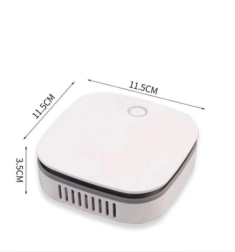 White USB-powered car air purifier with negative ion sterilisation function and composite filter