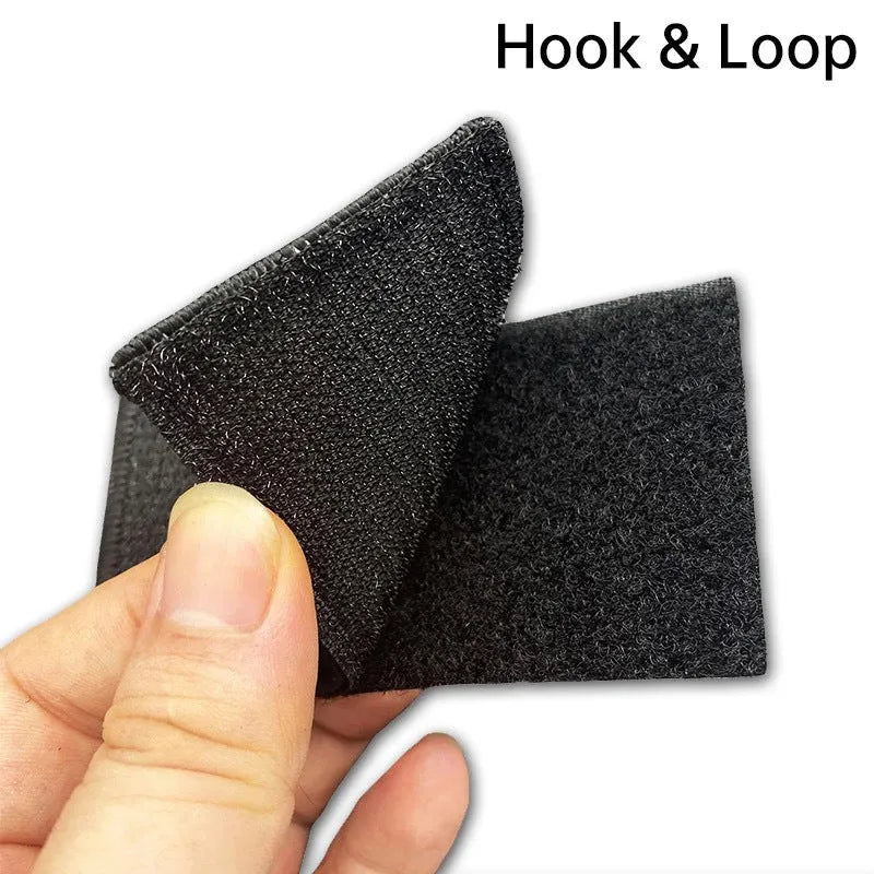 Outdoor embroidered fabric badge with green clover design on a velcro strip backing.