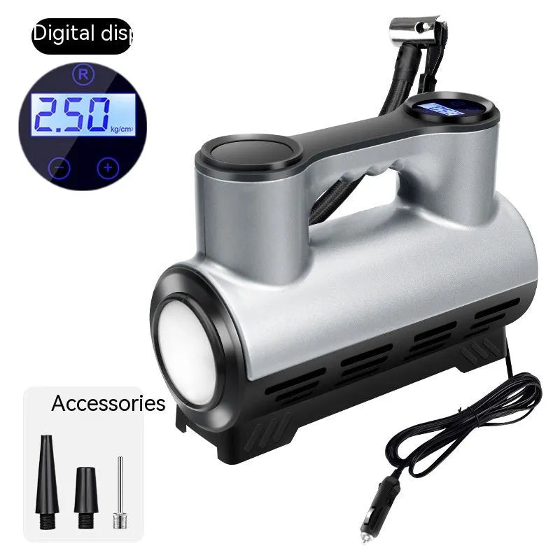 12V portable car tyre inflator with digital display and ABS housing