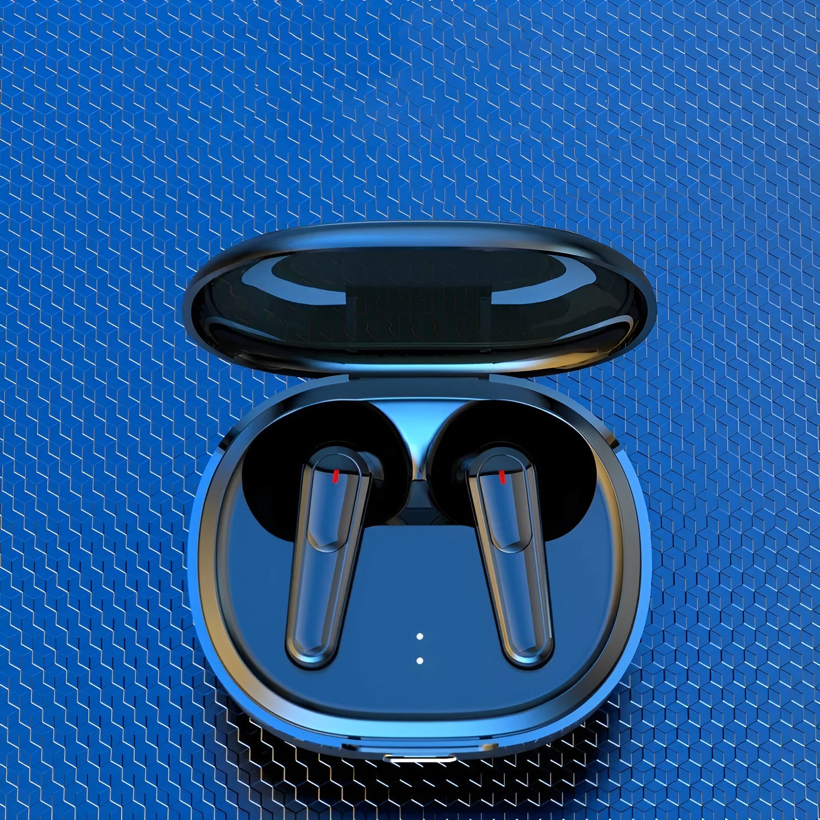 Black Bluetooth earbuds with noise reduction and low-latency mode for e-sports