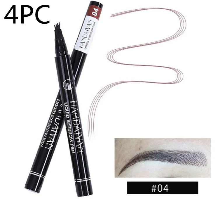Microblading eyebrow pencil with waterproof fork tip in five colour options for natural brows