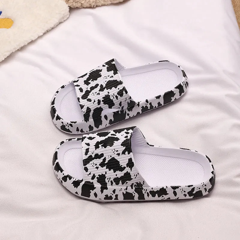 Leopard print EVA slippers with thick bottom in Korean style fashion