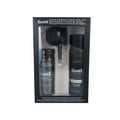 Dense hair fibre powder 275g can with application nozzle and styling spray for men.