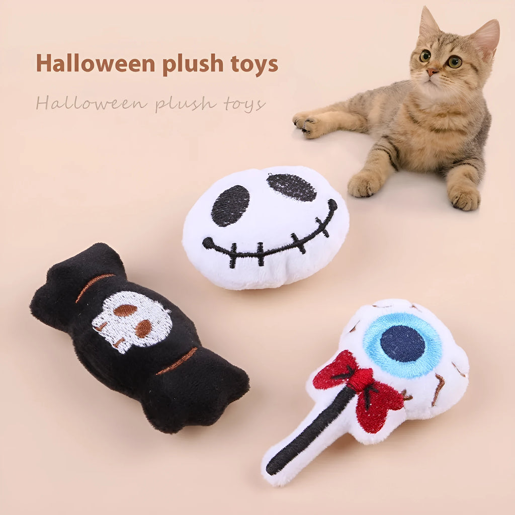 Small cat teaser wand with a fluffy plush toy tail, shown in candy colour design.