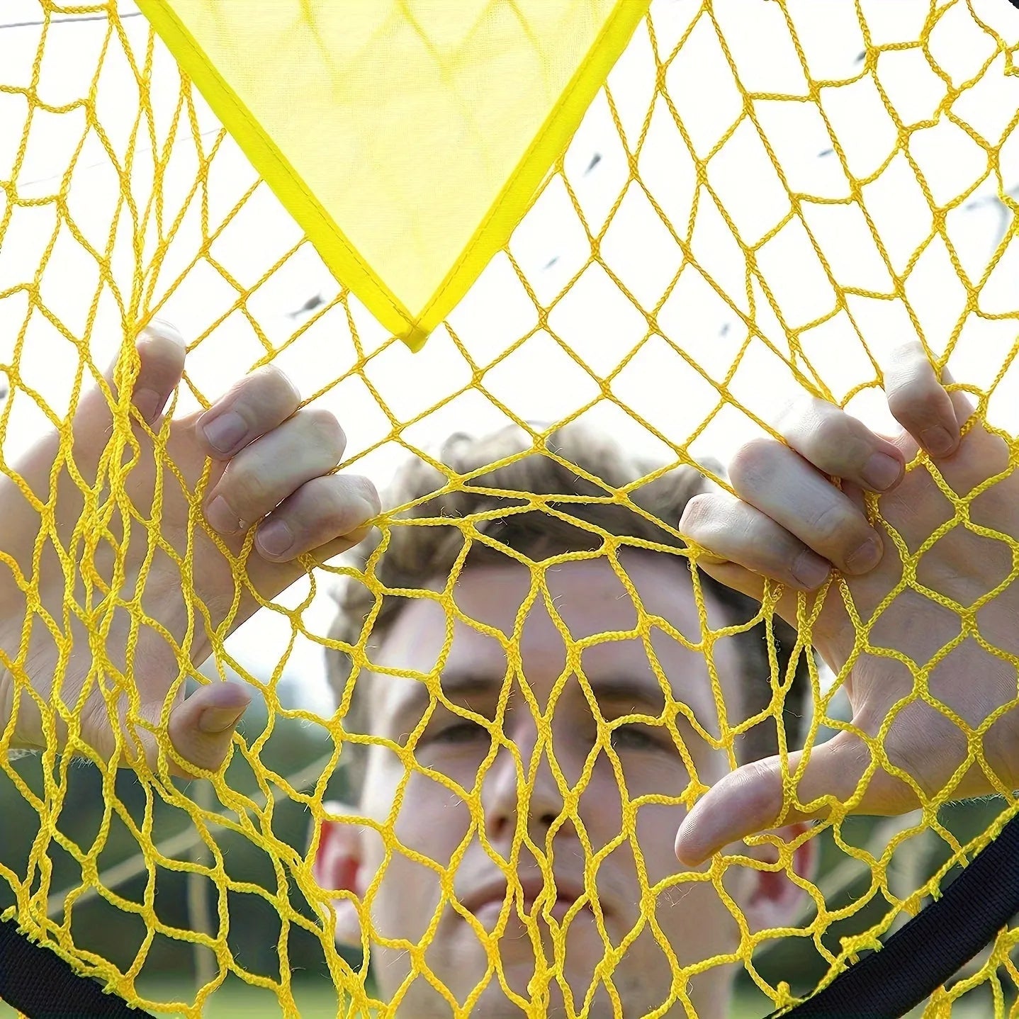Portable soccer training goal net with aluminium alloy frame in black colour