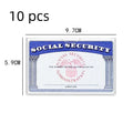 Transparent PVC card holder for social security and bus cards measuring 9.7 by 5.9 cm.