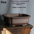 Purple sand rectangular bonsai flower pot with modern style and floor-standing design