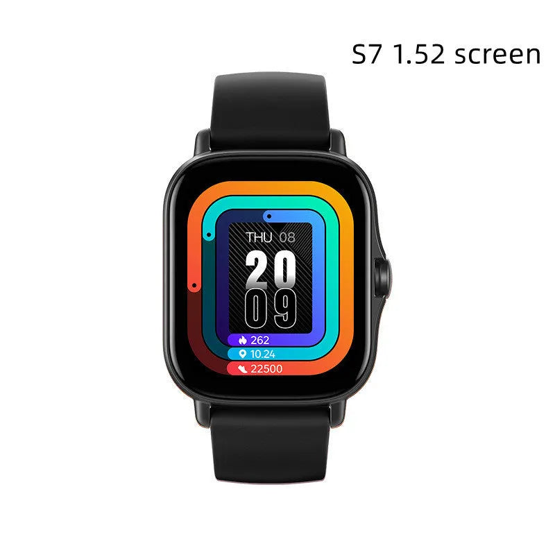 GT20 black and gold smartwatch with alloy case and silicone strap on wrist, showing touch screen interface.