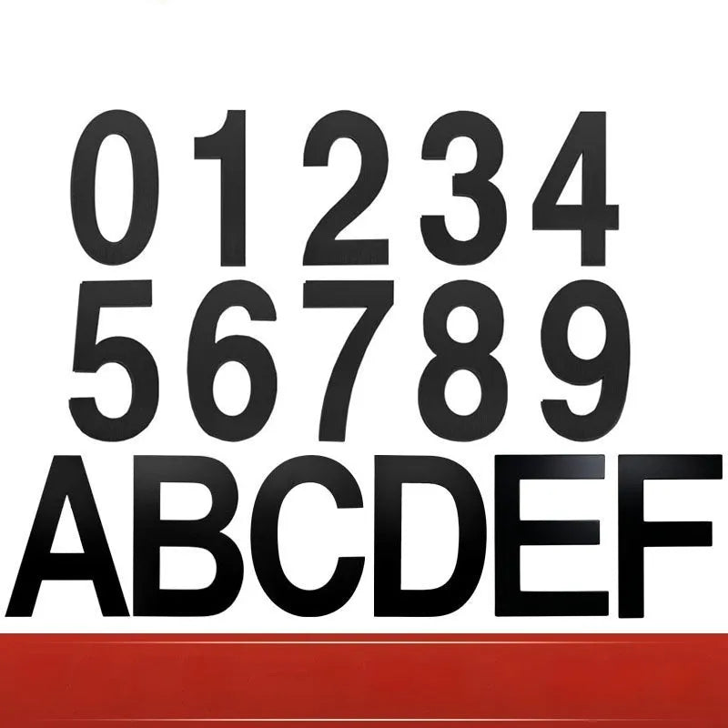 Black stainless steel house number with self-adhesive backing measuring 7.5cm