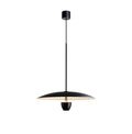 Modern minimalist black chandelier with 400mm diameter emitting warm light for dining room or bedroom
