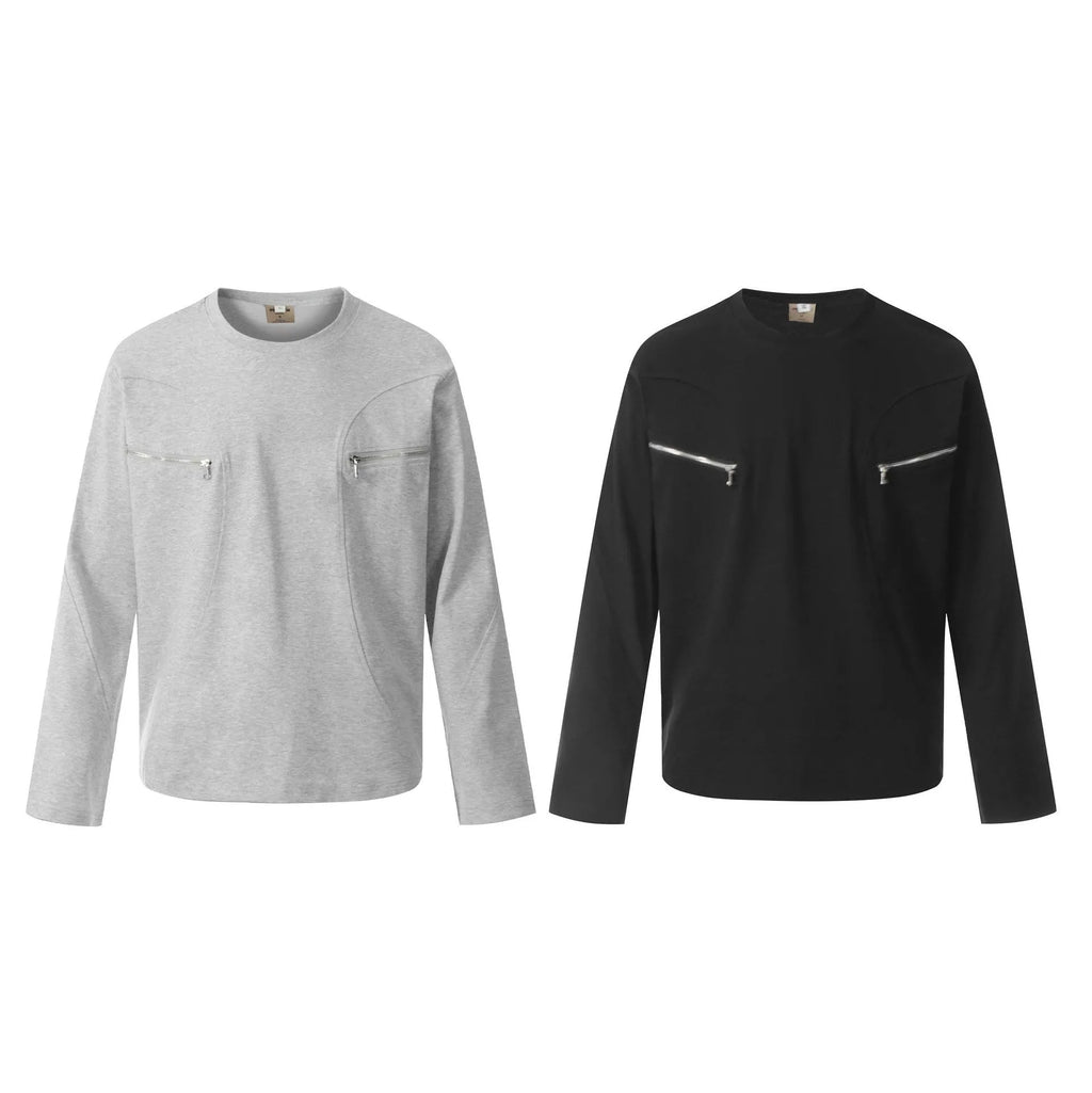A man's loose-fit cotton pullover hoodie in a simple retro style, shown in grey colour.