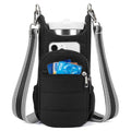Cloth water bottle bag for mounting on bicycle handlebars in beige colour