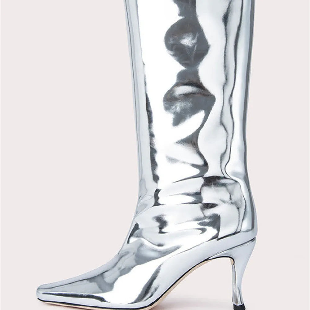 Women's square toe cowboy boots in microfiber, shown in a selection of available colours.