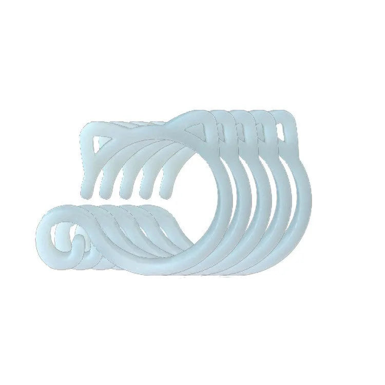 Cat-shaped plastic plant clip in four colours: red, yellow, green and white