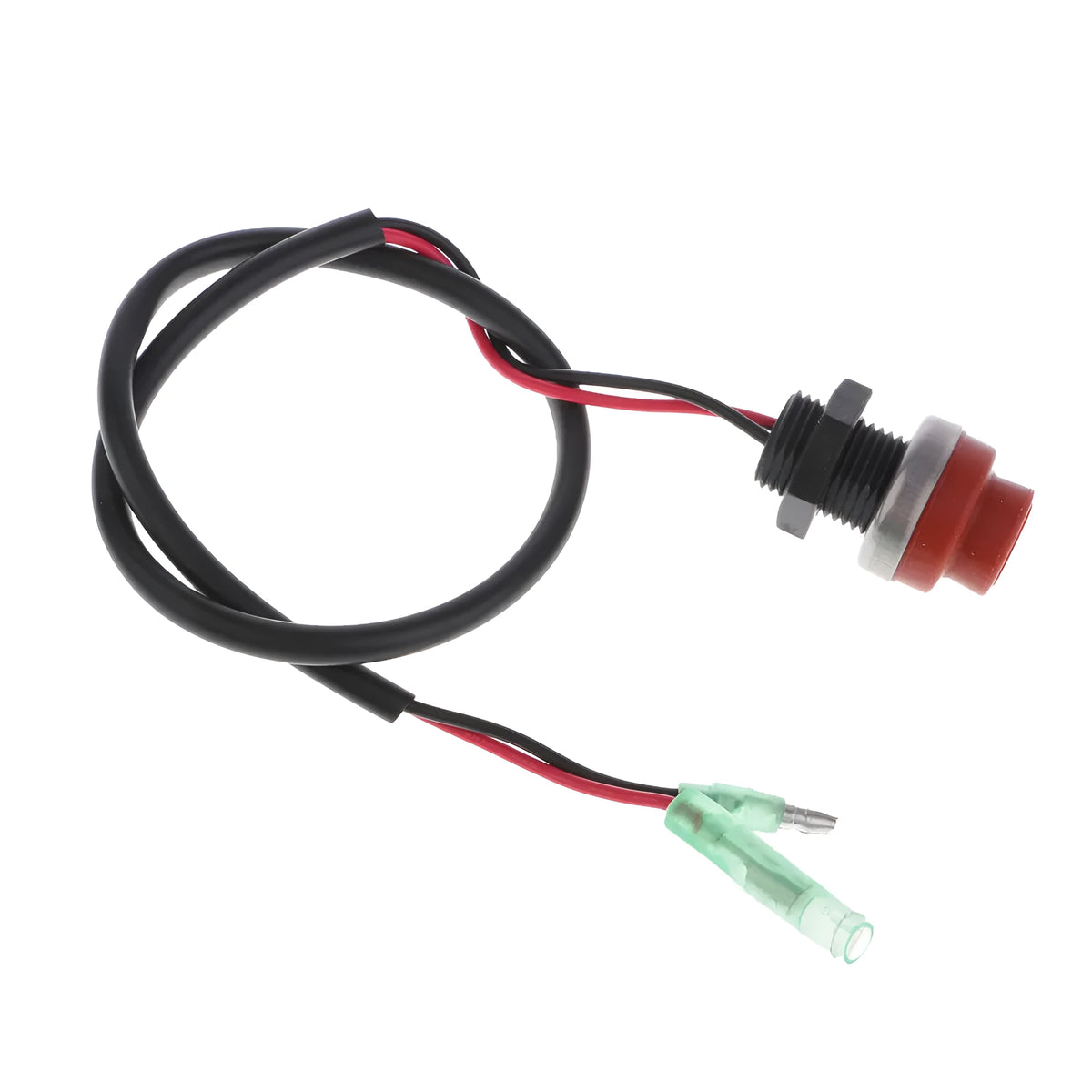 Yamaha outboard motor kill switch with coiled rope safety lanyard in photo colour.
