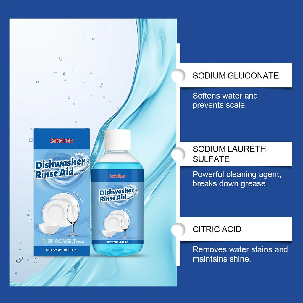 237mL dishwasher detergent aid bottle for removing stains and oil from kitchenware