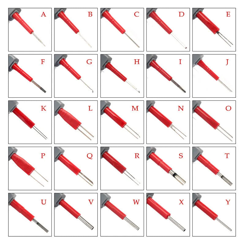 25-piece car terminal removal tool set in plastic storage case for automotive electrical repair