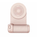 Black magnetic phone camera bracket with ergonomic PU leather handle on table
