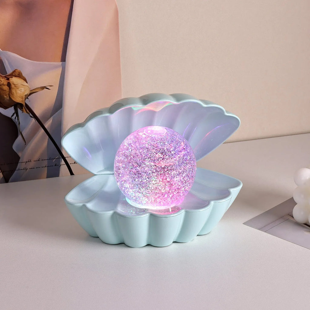 Shell-shaped neon night lamp with battery power in decorative colours