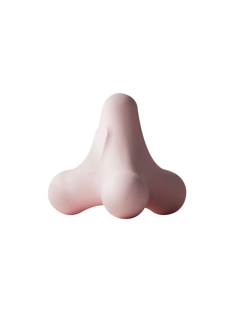 Quadrangle fascia massage ball in Falling Cherry Powder, TPE, 7.5cm width, 6.8cm height, 82g, for acupoint massage.