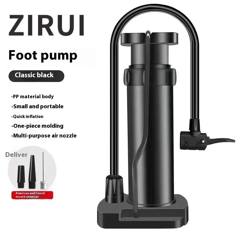 Foot tire pump with iron body and high pressure ball needle for motorcycle bicycle automobile use, 170mm length
