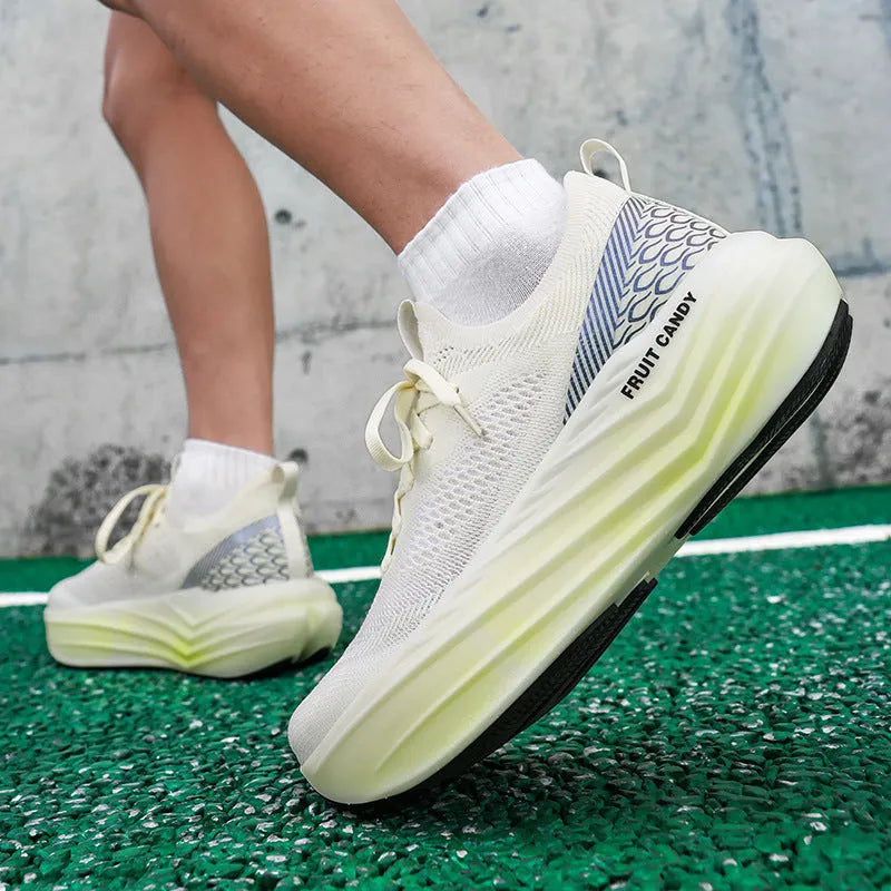 Men's road running shoes in Platinum Shadow Black with PU mesh upper, flat heel, low top, front lace-up, sizes 37-45.