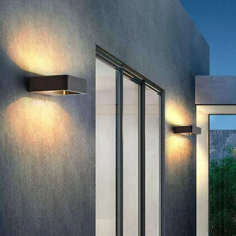 Outdoor wall lamp aluminium IP65 7W warm white 3000K for courtyard gate and porch wall