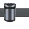 Automatic sensing vehicle mounted ashtray in grey with USB cable for car, home, or office use.