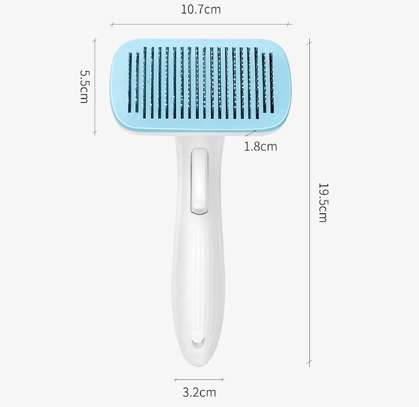 Automatic hair removal comb for pets in blue colour with one-click needle technology