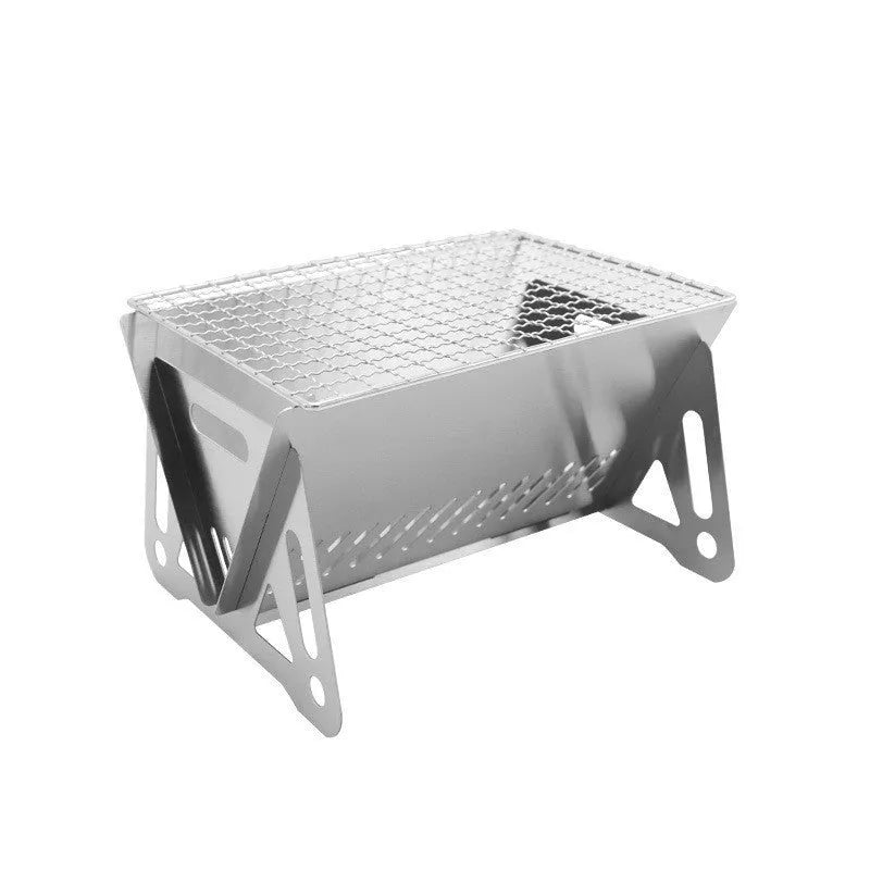 Folding stainless steel barbecue oven with large grill and storage bag for outdoor cooking