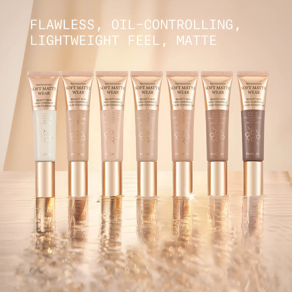 PHOFAY Full Coverage Foundation 30ml bottle with oil-controlling lightweight formula