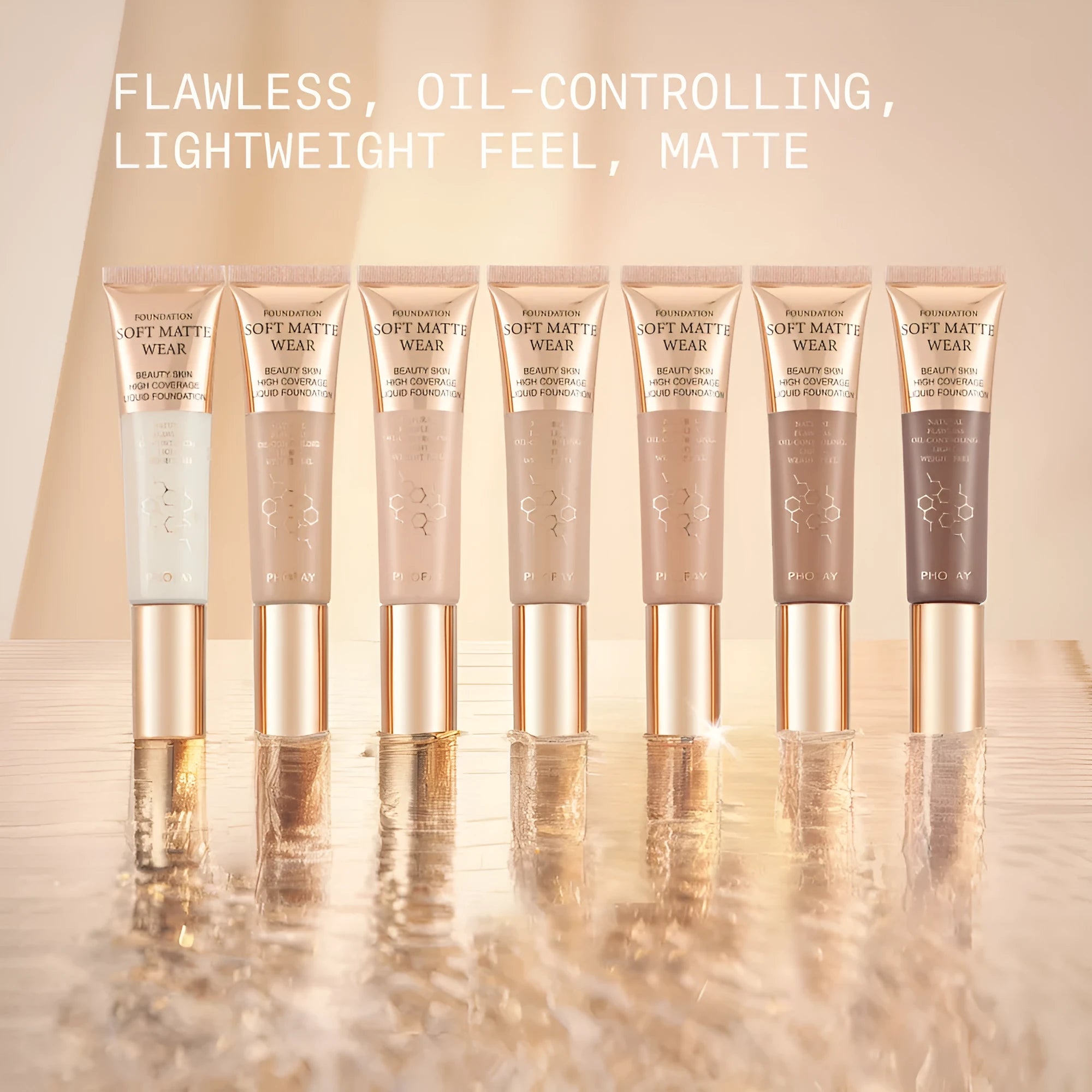 PHOFAY Full Coverage Foundation 30ml bottle with oil-controlling lightweight formula
