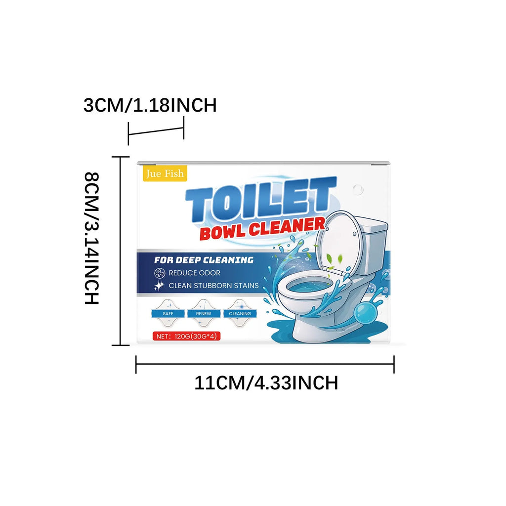 Toilet cleaning powder pack with four individual 30g sachets totalling 120g