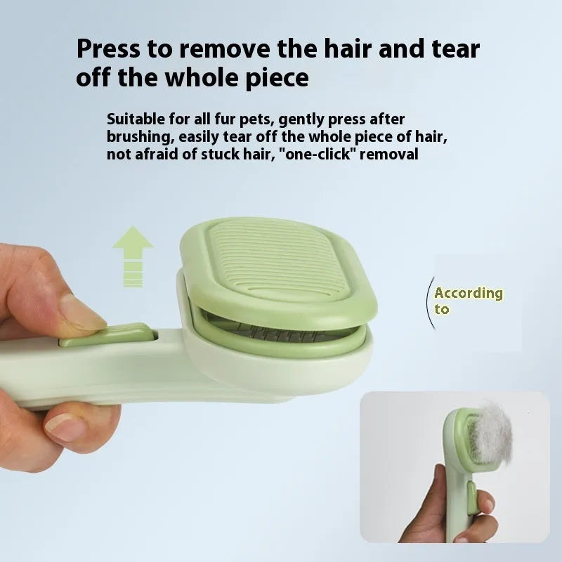 Large pet grooming comb with lady shaver and stainless steel teeth in light grey, green and pink colours