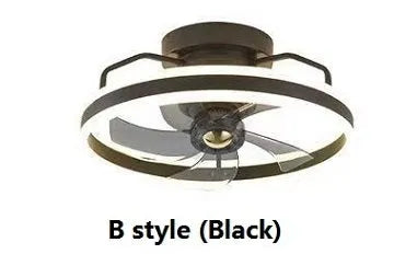Modern ceiling fan lamp with light showing white finish and acrylic shade