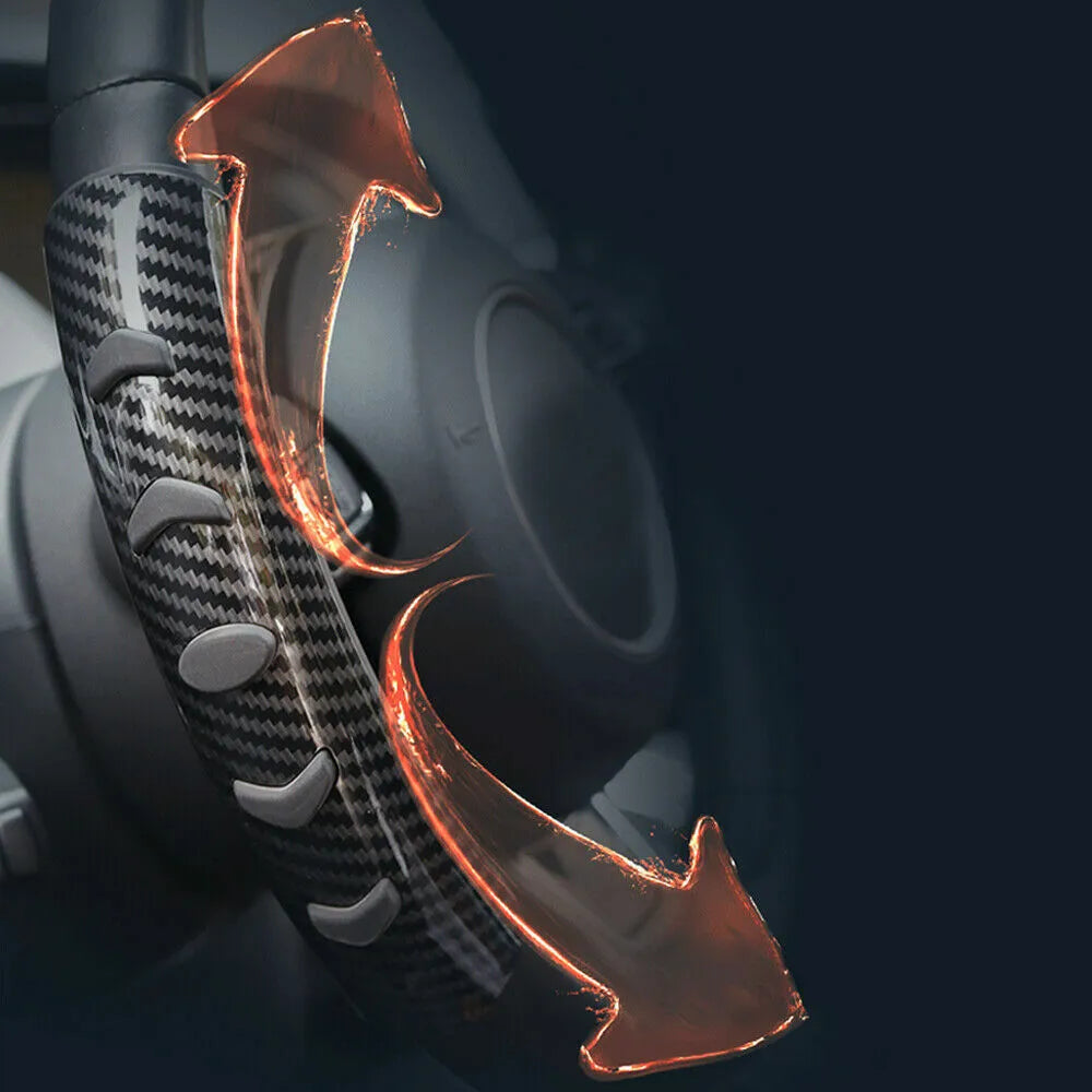 Carbon fibre black anti-skid steering wheel sleeve for 38cm diameter