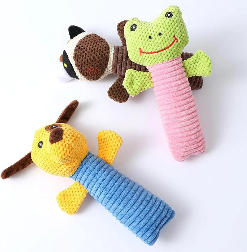 19cm squeaky stuffed dog chew toy in animal shapes for small medium large breeds