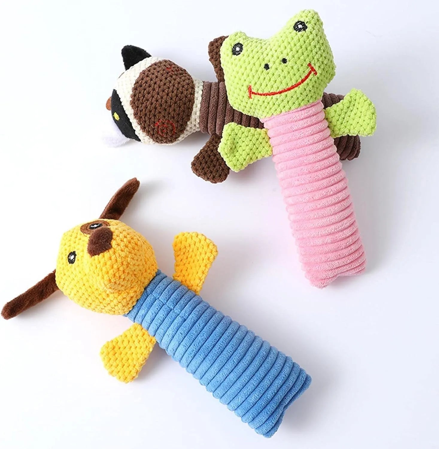 19cm squeaky stuffed dog chew toy in animal shapes for small medium large breeds