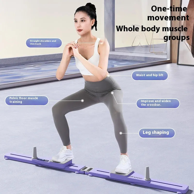 Purple and pink multifunctional split supine board ski machine trainer for fitness exercises