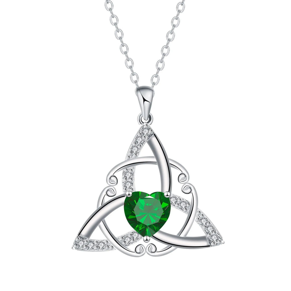 Geometric Celtic knot necklace for women in copper with electroplated colour options