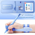 Blue anti-hook wrist brace and pen control corrector set for children's handwriting training