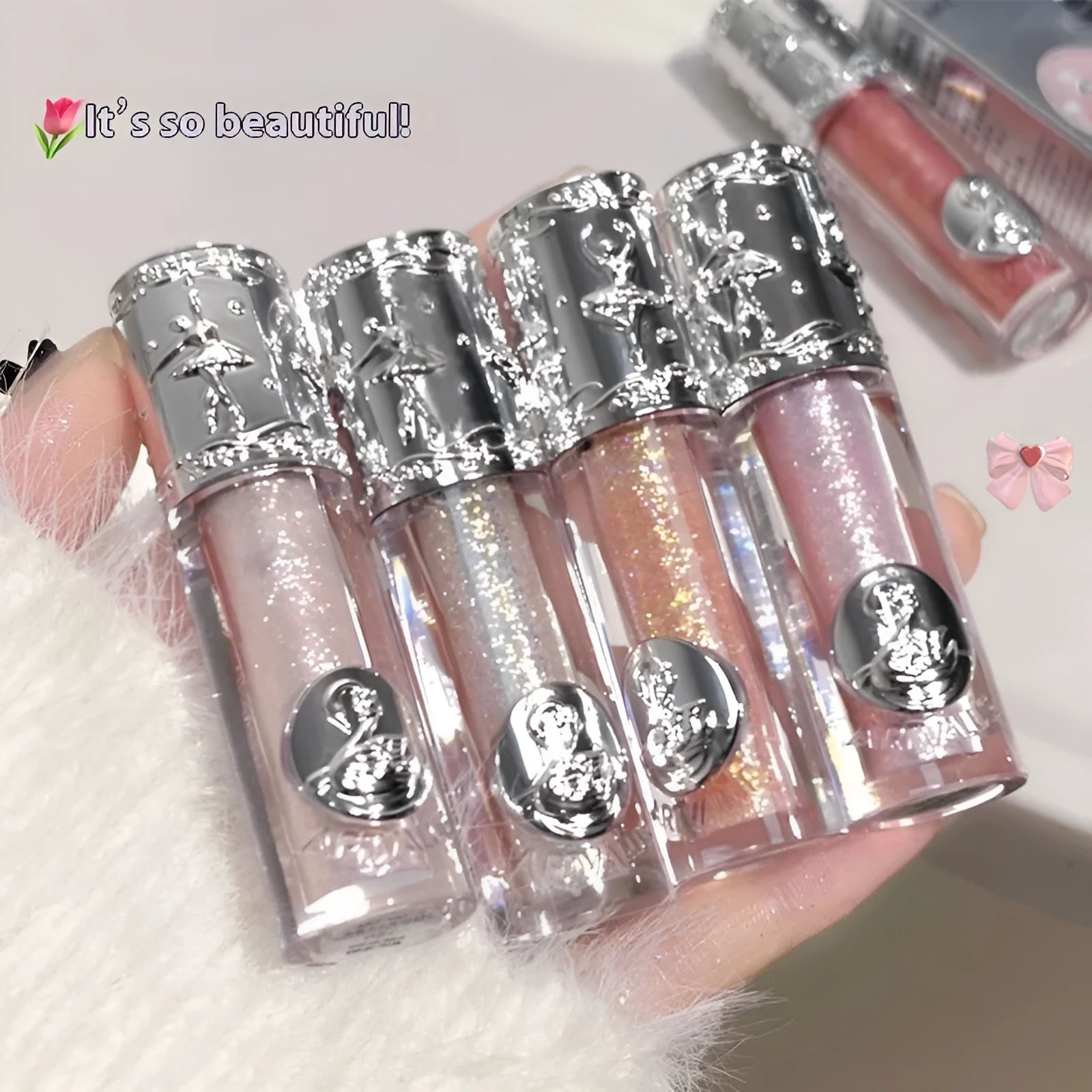 Ballet Liquid Eye Shadow showing five shimmery shades with applicator for girl and student makeup styles