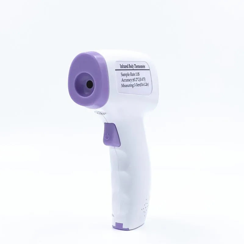White digital thermometer with LCD display for non-contact temperature measurement