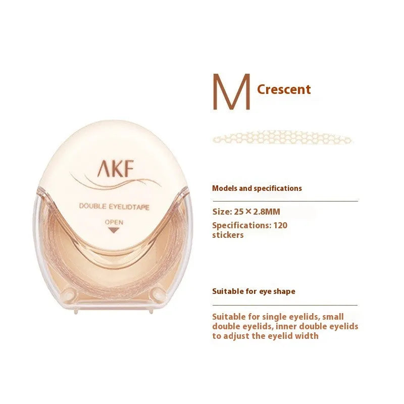 Clear lace double eyelid stickers roll with crescent and olive shapes for Asian eyelids